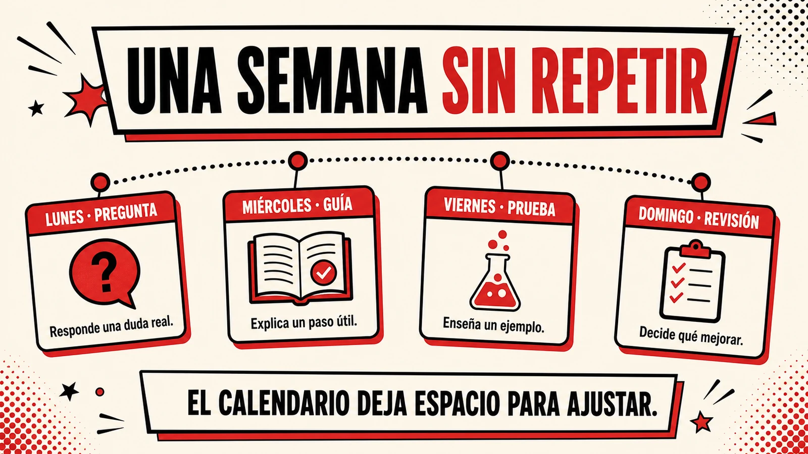 Ejemplo de semana de contenidos de redes sociales