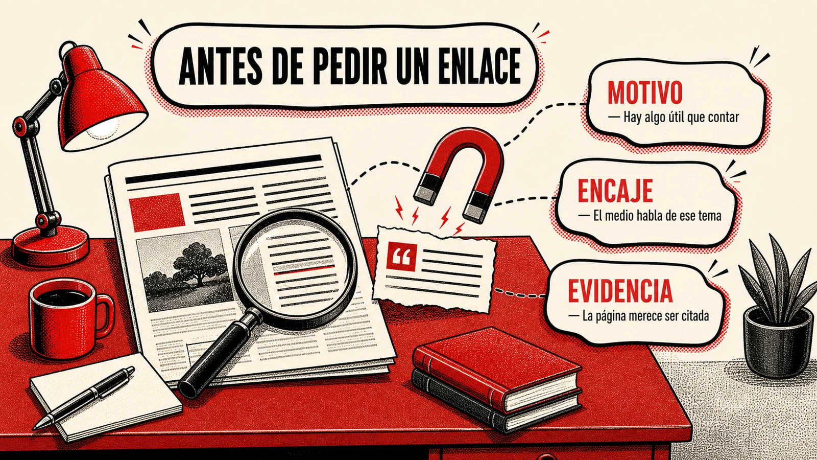 Evidencias que justifican investigar una oportunidad de link building.