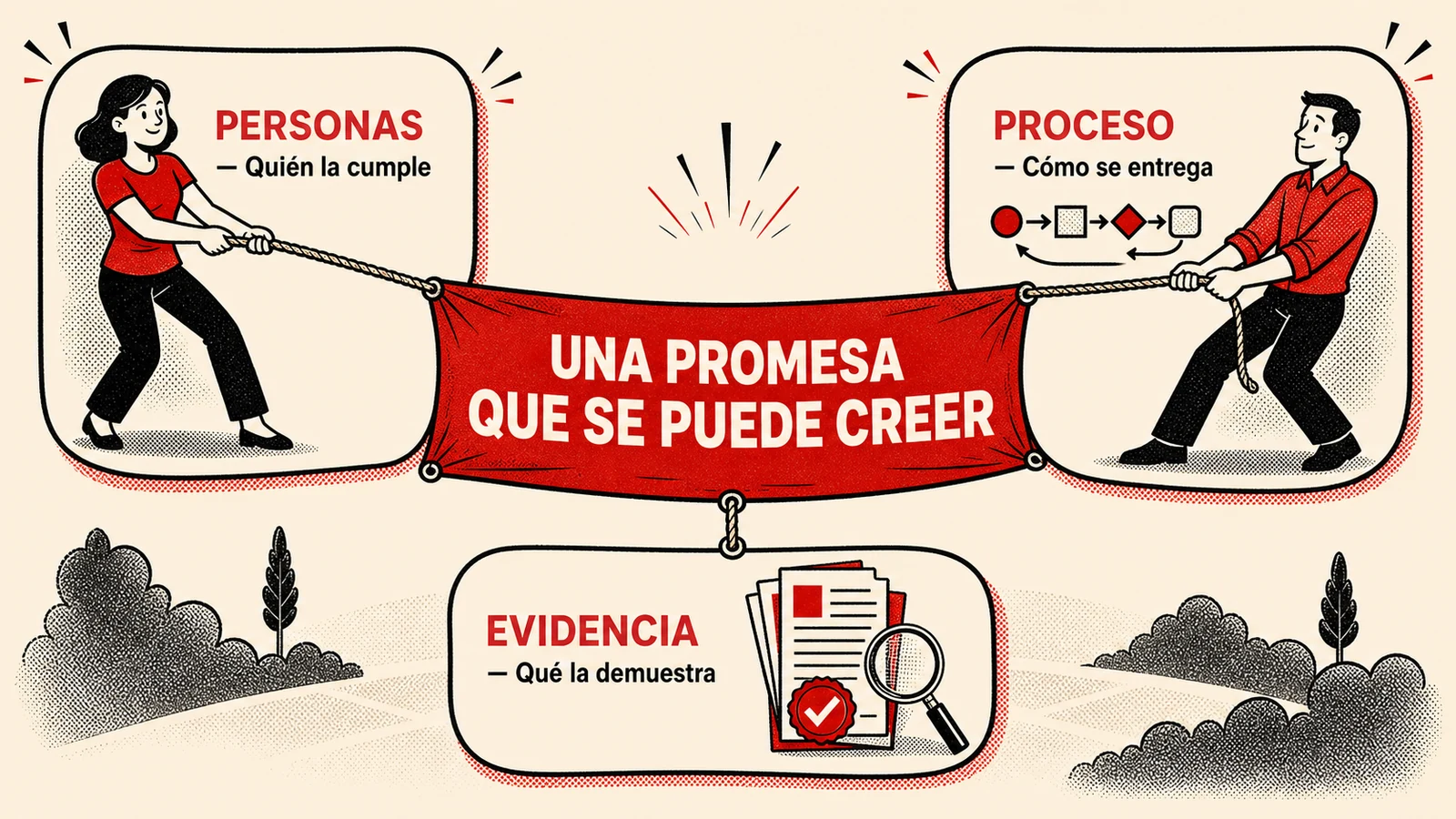 Factores que sostienen una promesa comercial creíble.
