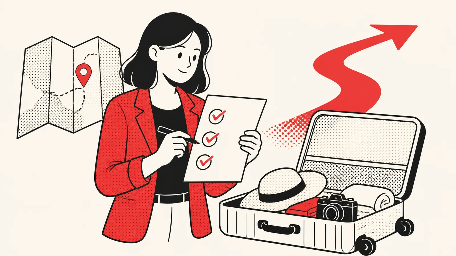 Ilustración de un equipo revisando una campaña de viajes antes de una migración