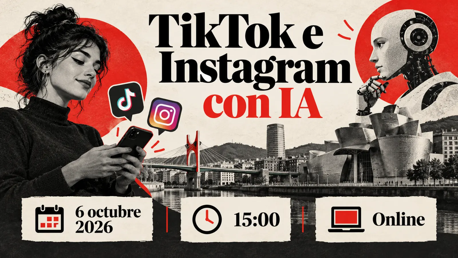 TikTok e Instagram con IA: sesión online el 6 de octubre de 2026 a las 15:00