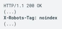 Ejemplo oficial de respuesta HTTP 200 con la cabecera X-Robots-Tag: noindex.